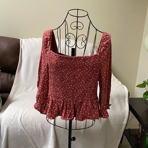 American Eagle polka dot crop